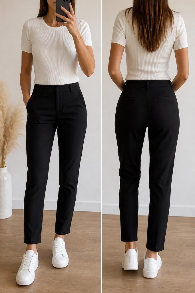 Zwarte pantalon G. Ricceri maat S | high waist nette broek, Maat 38/40 (M), Zwart, Ophalen of Verzenden, Zo goed als nieuw