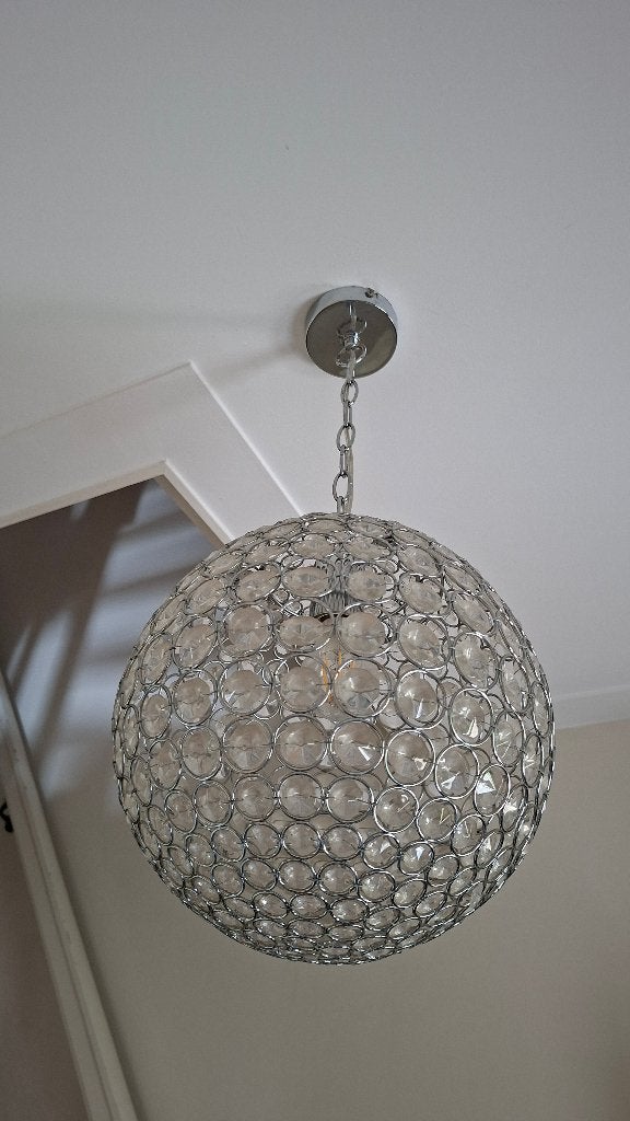 Hanglamp carballo rond, diameter 30cm, Ophalen, Zo goed als nieuw, Metaal, E27 (groot)