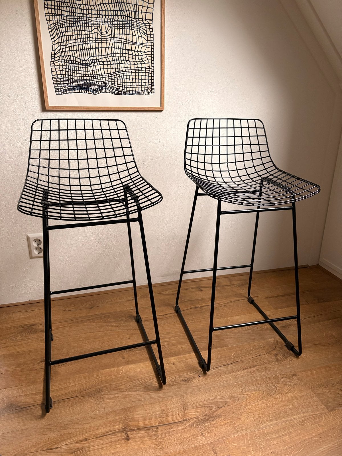 HKliving barkrukken (set van 2), Ophalen, Met voetsteun, Zo goed als nieuw, 90 cm of meer