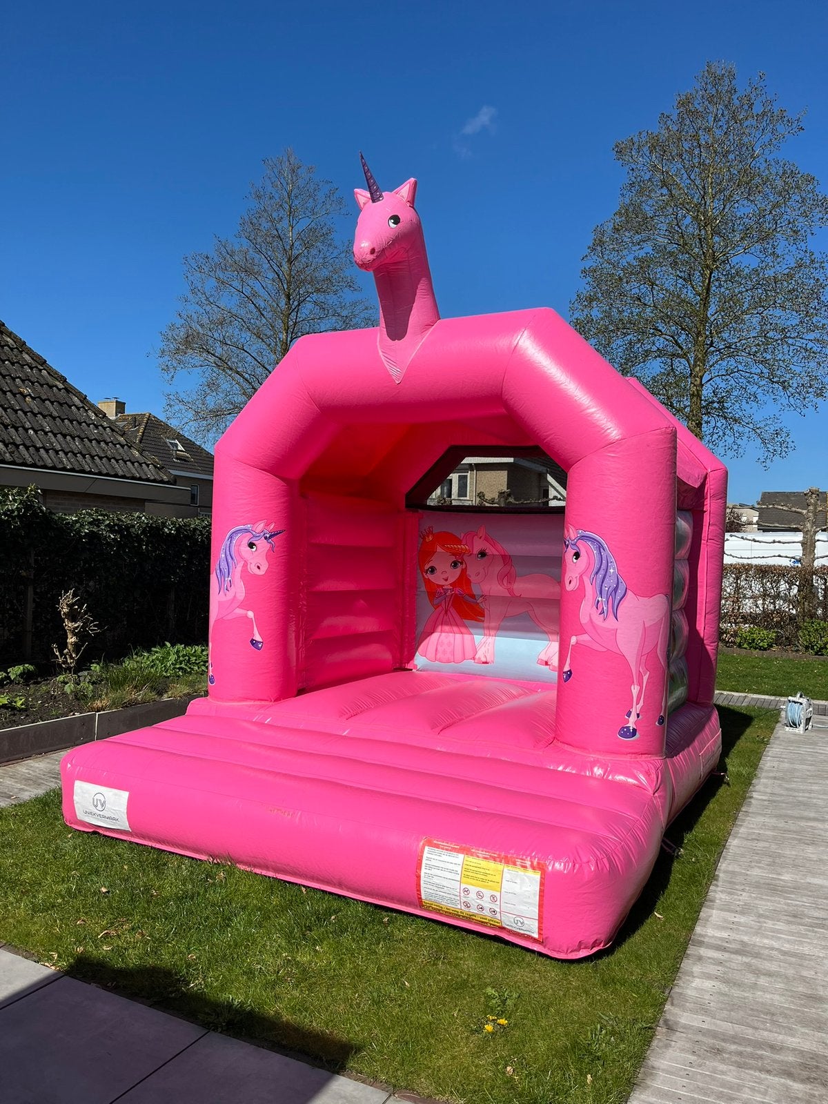 60 euro p/dag - Unicorn springkussen te huur, Ophalen, Zo goed als nieuw, Verjaardag