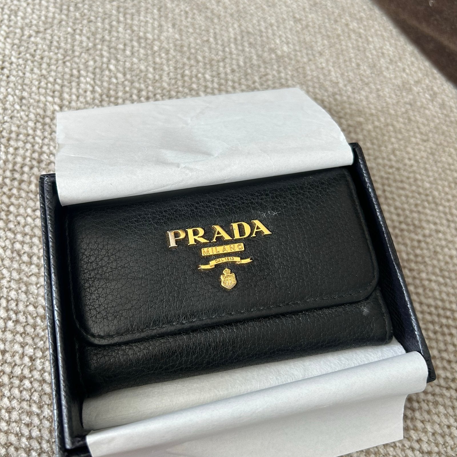 Prada Sleutelhouder Zwart Leer -nieuw, Ophalen of Verzenden, Zo goed als nieuw, Merk