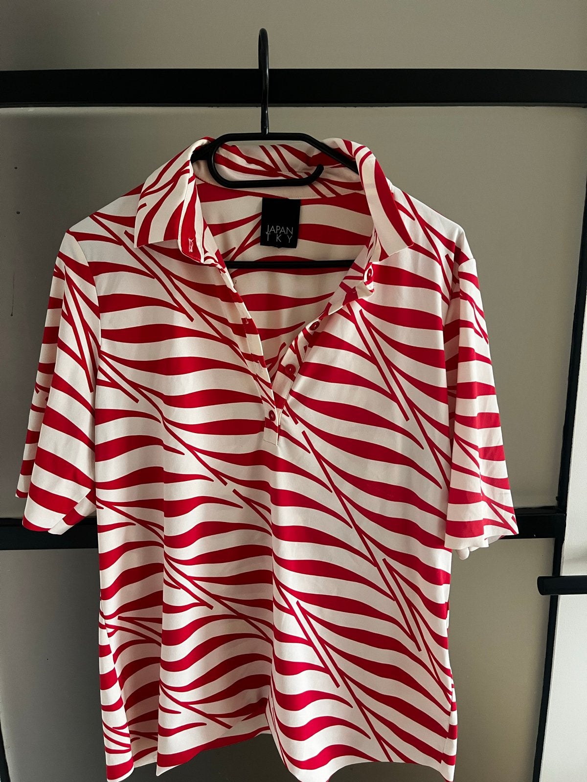 Japan TKY Polo Shirt Rood/Wit Maat M, Maat 38/40 (M), Ophalen of Verzenden, Zo goed als nieuw, Korte mouw