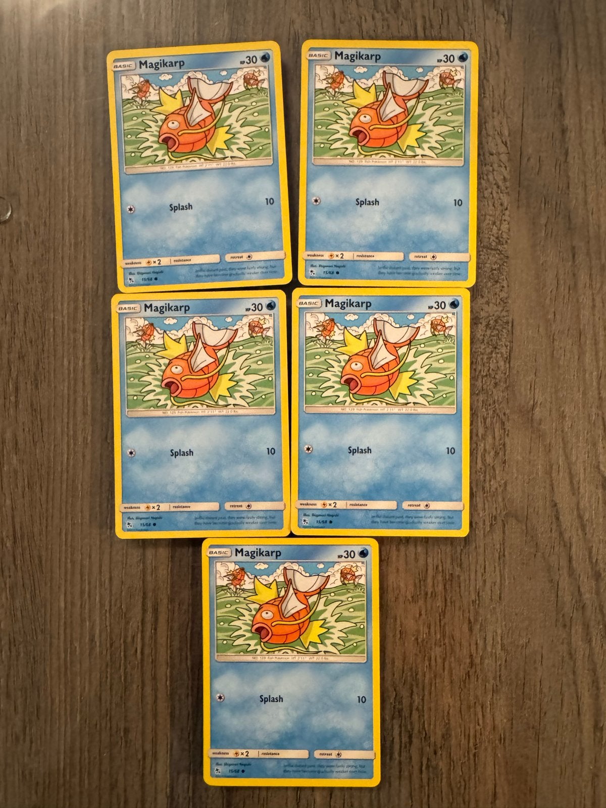 5x Magikarp Pokémon Kaarten - Basis Set, Ophalen of Verzenden, Zo goed als nieuw, Meerdere kaarten