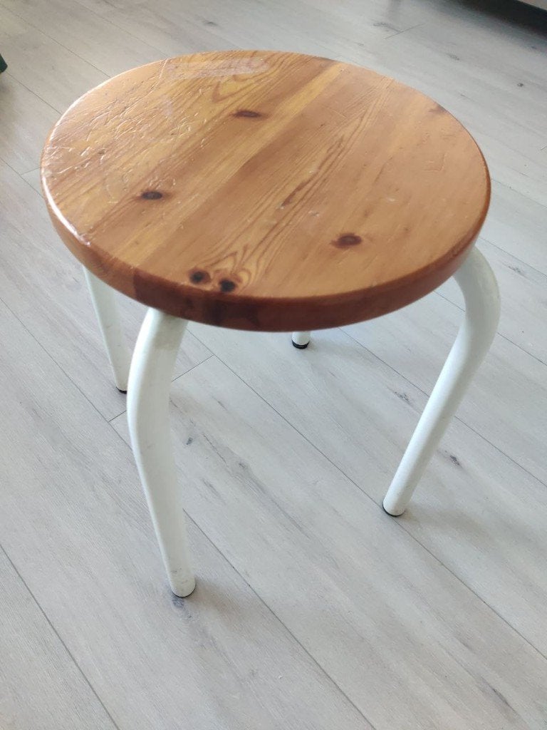 Vintage IKEA kruk jaren 70, Huis en Inrichting, Ophalen of Verzenden, Gebruikt, Hout