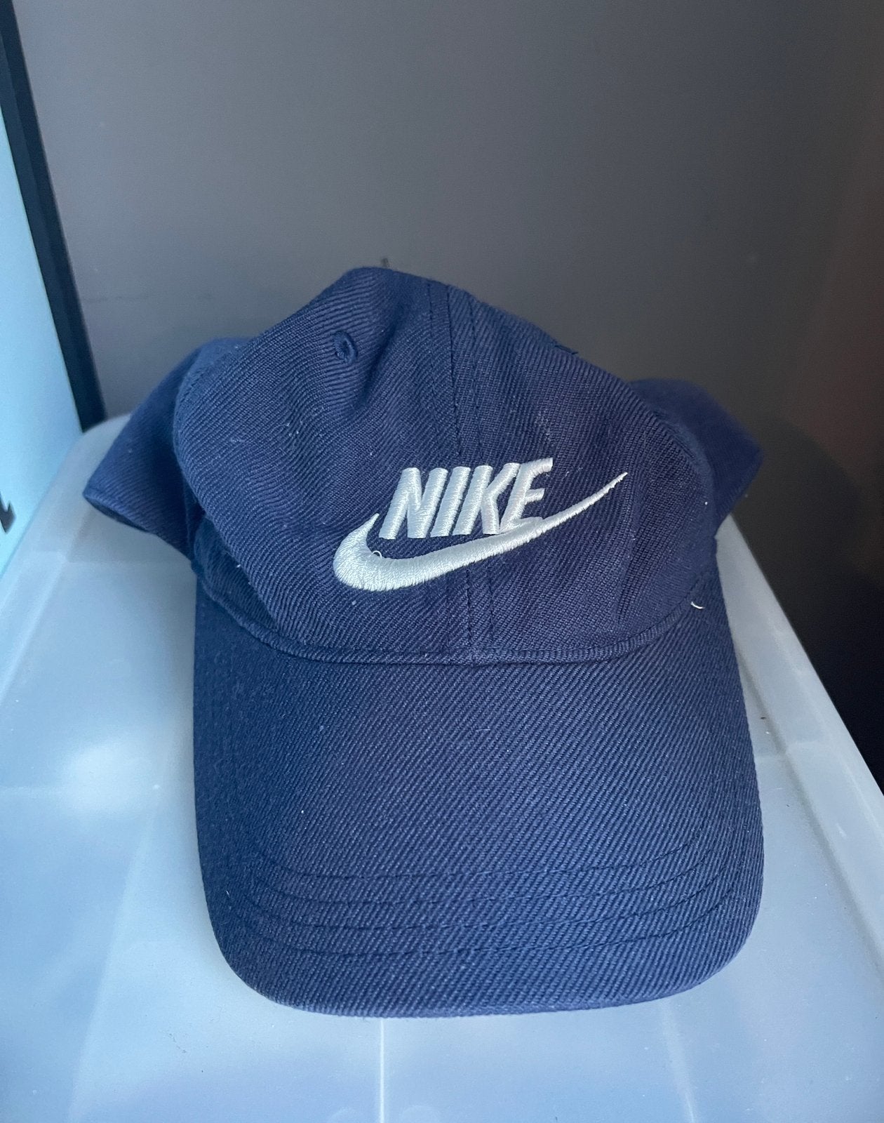 Nike pet donkerblauw, L/XL, Ophalen of Verzenden, Zo goed als nieuw, 60 cm (XL, 7½ inch) of meer, Pet