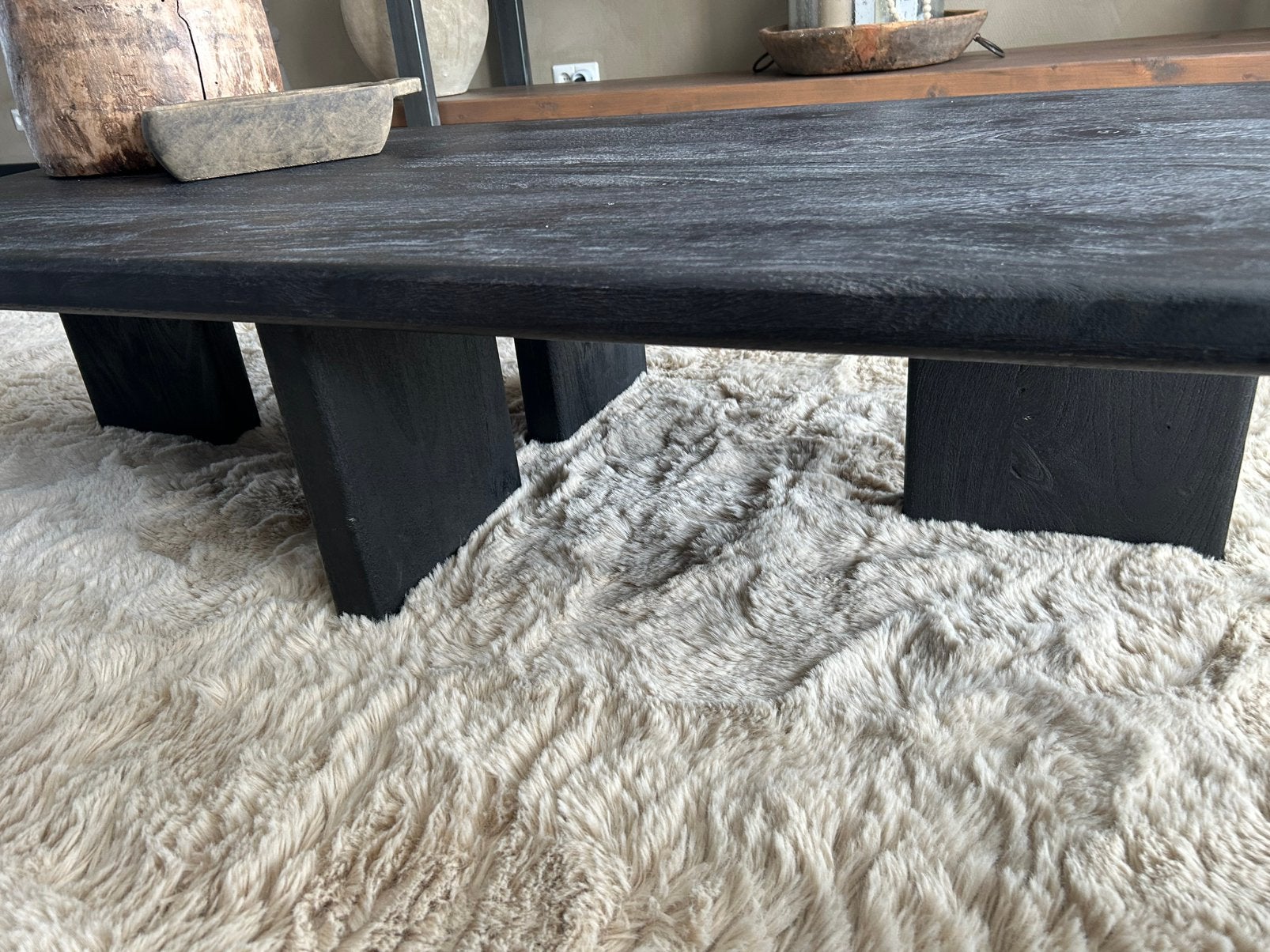 Salontafel mangohout, Ophalen, 100 tot 150 cm, Rond, 50 tot 100 cm