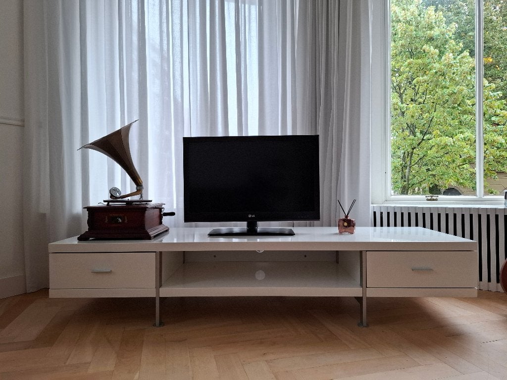 Design wit tv meubel, Ophalen, Gebruikt, 50 tot 100 cm, Minder dan 100 cm