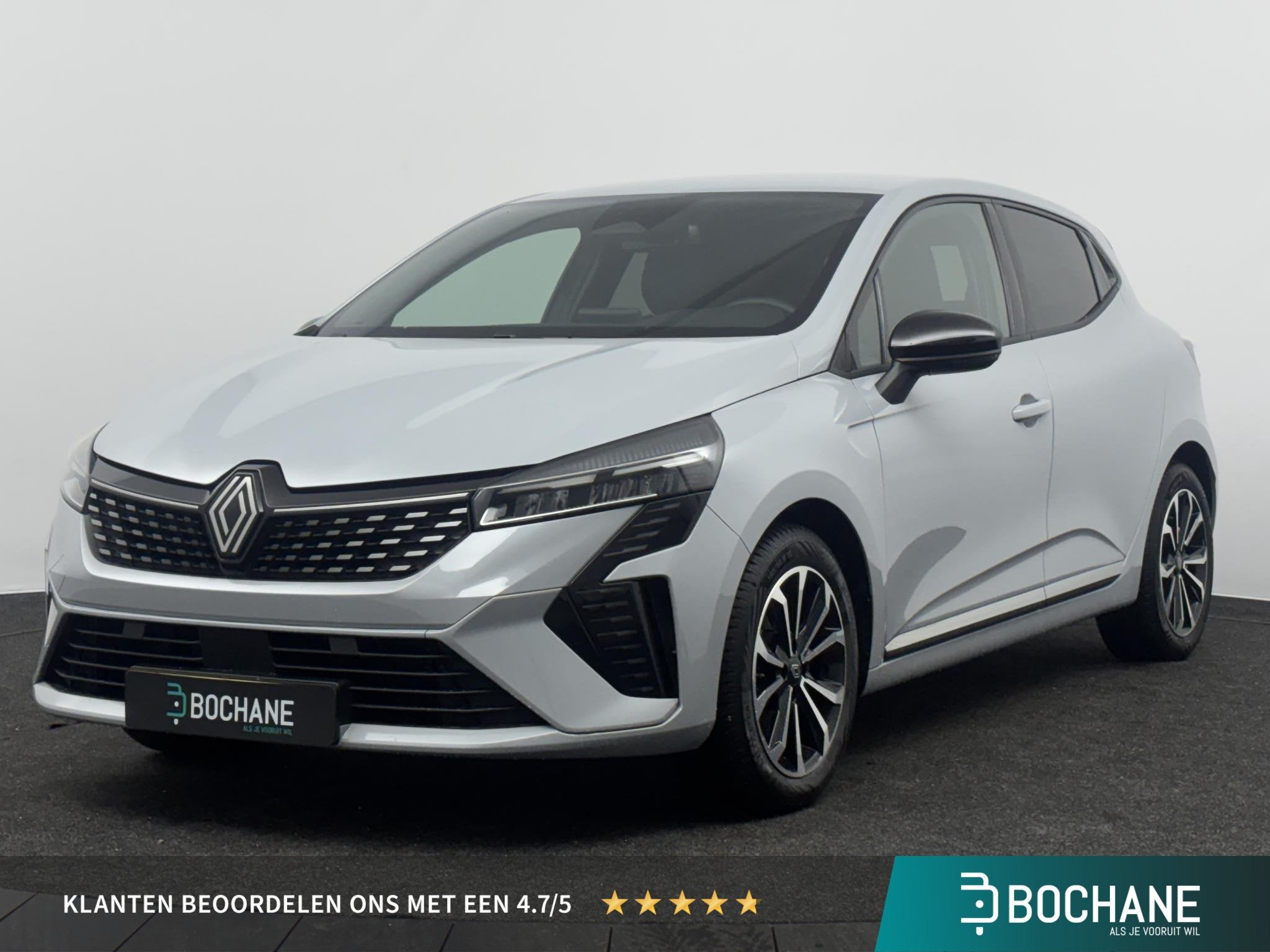 Renault Clio 1.6 E-Tech Full Hybrid 145 techno | Stoelverwar, Gebruikt, Met garantie (alle), Leder en Stof, 23 km/l