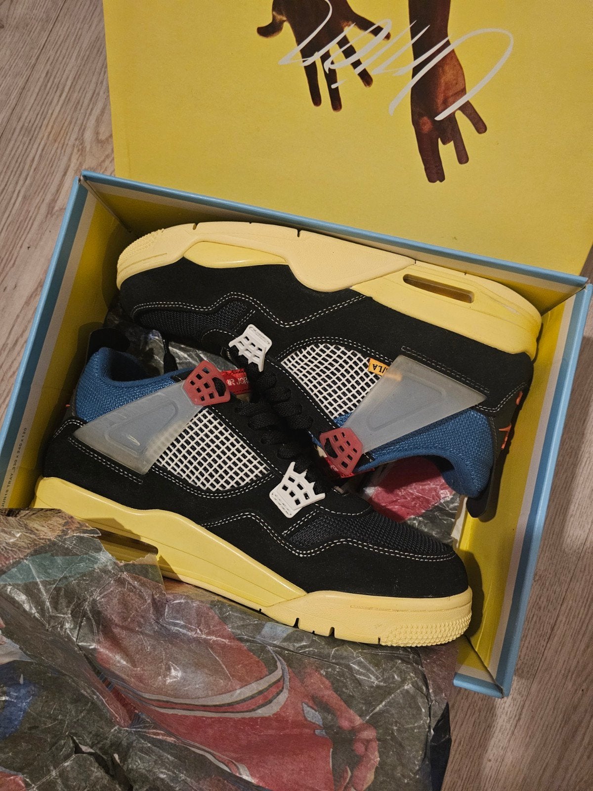 Nike Air Jordan 4 Retro Union Off-Noir/Rouge Fusion, Kleding | Heren, Zwart, Nieuw, Ophalen of Verzenden, Sneakers of Gympen