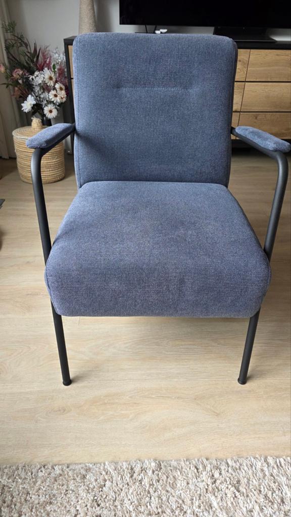 Fauteuil blauw € 220,-, Huis en Inrichting, Fauteuils, Ophalen of Verzenden, 75 tot 100 cm, 50 tot 75 cm