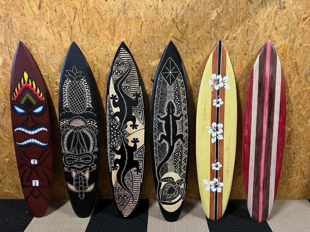 Beach Sunset - Surfboard Decoratie Surfplank 150 cm Hout, Huis en Inrichting, Woonaccessoires | Wanddecoraties, Westerndeco, Nieuw