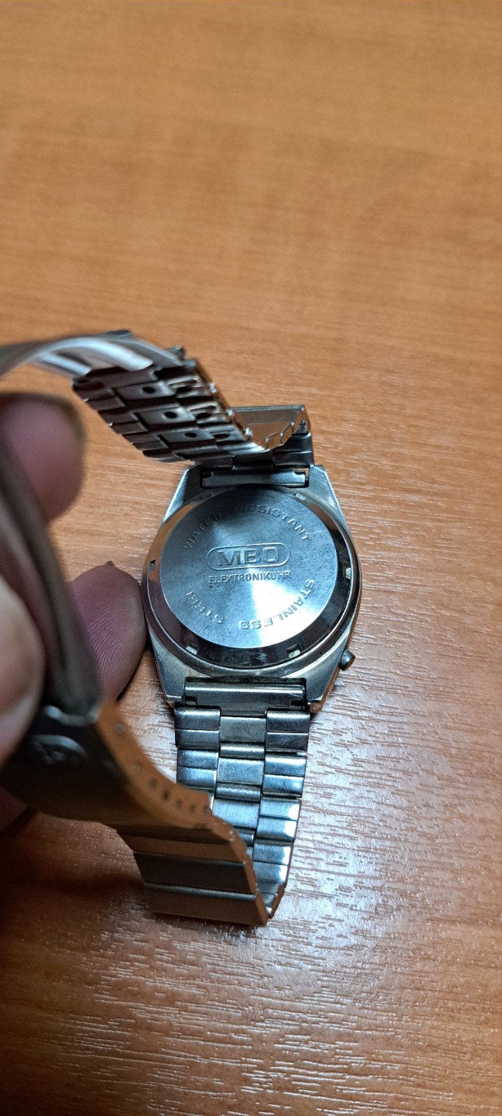 Vintage MBO quartz horloge jaren '70, Sieraden, Tassen en Uiterlijk, Horloges | Antiek, Overige merken, Staal, Met bandje, Polshorloge