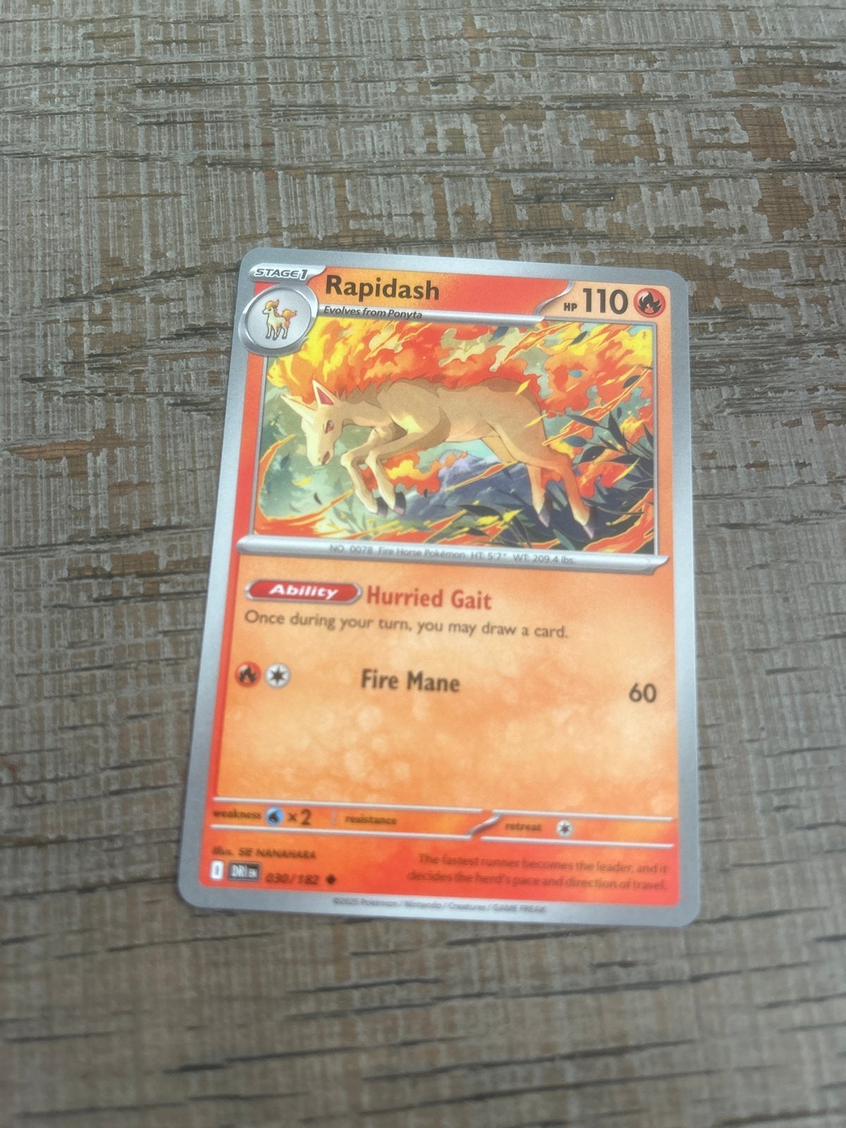 Pokémon Rapidash Kaart - 030/182, Ophalen of Verzenden, Zo goed als nieuw, Losse kaart