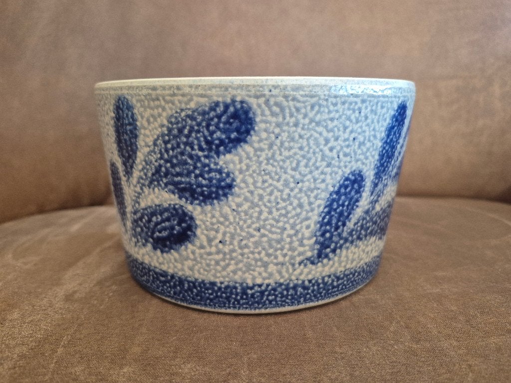 Prachtige Vintage Keramieken Bloempot, Gebruikt, Rond, Binnen, Ophalen of Verzenden
