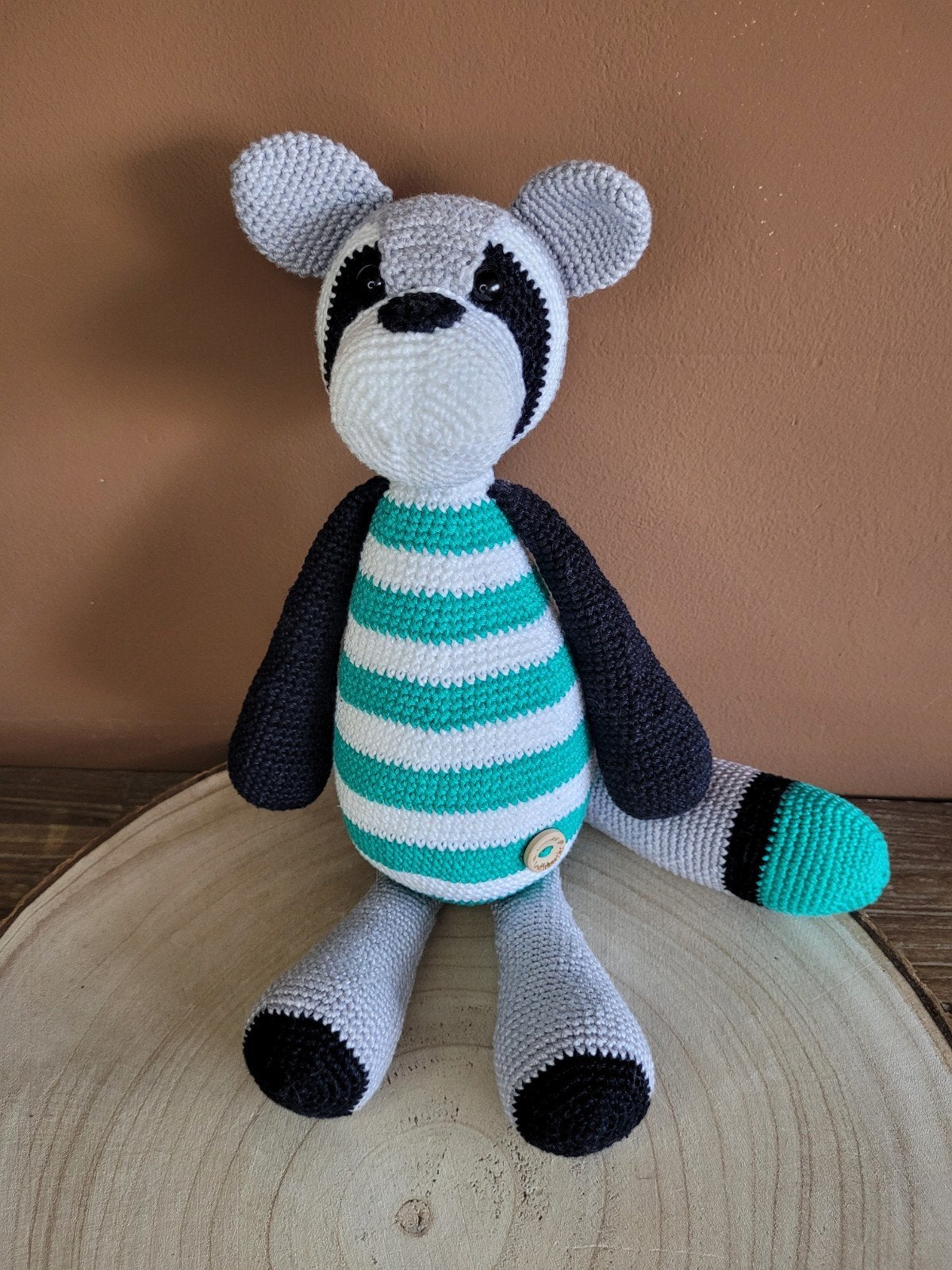 Wasbeer Wessel knuffel, Nieuw, Ophalen of Verzenden, Middelgroot (20 tot 80 cm), Handgemaakt