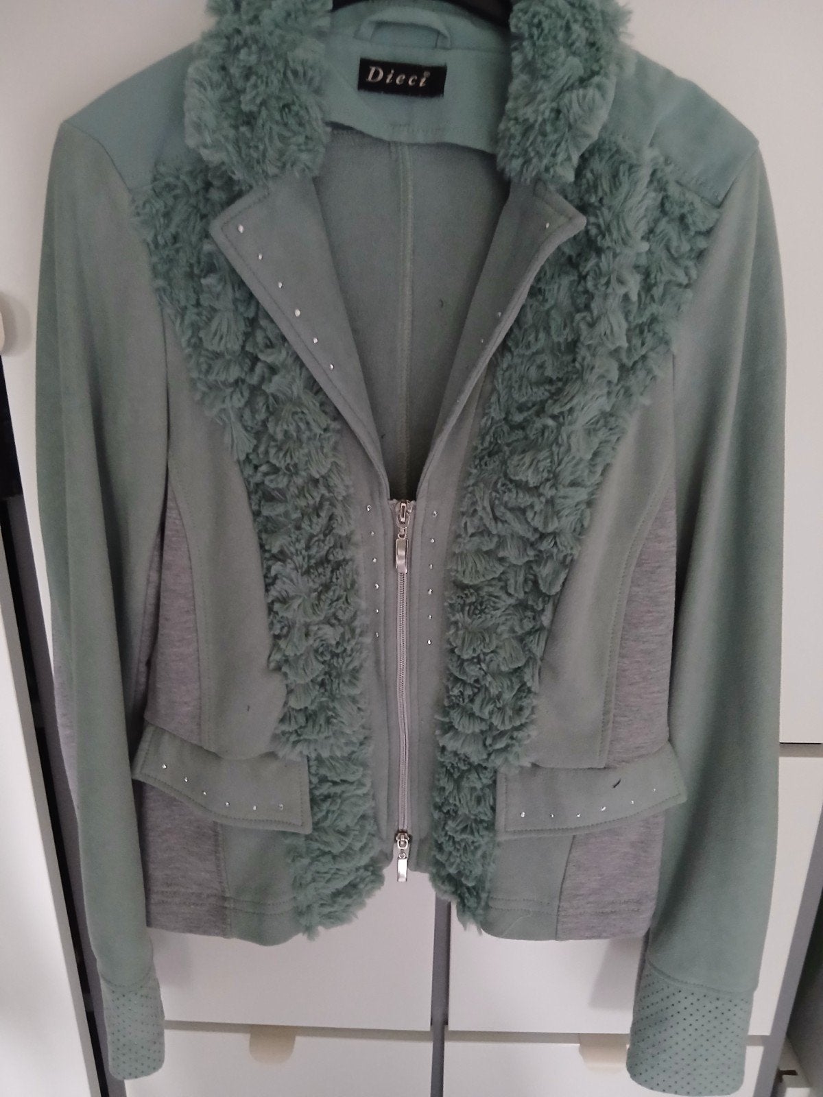 Dieci jasje met bontdetails en strass - Maat 34 (XS), Ophalen of Verzenden, Zo goed als nieuw, Dieci, Maat 34 (XS) of kleiner