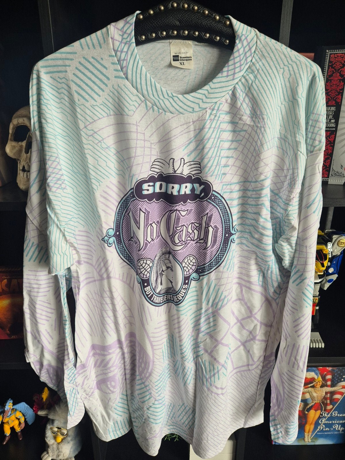 Vintage American Express Longsleeve - Maat XL, Wit, Ophalen of Verzenden, Gedragen, Maat 56/58 (XL)