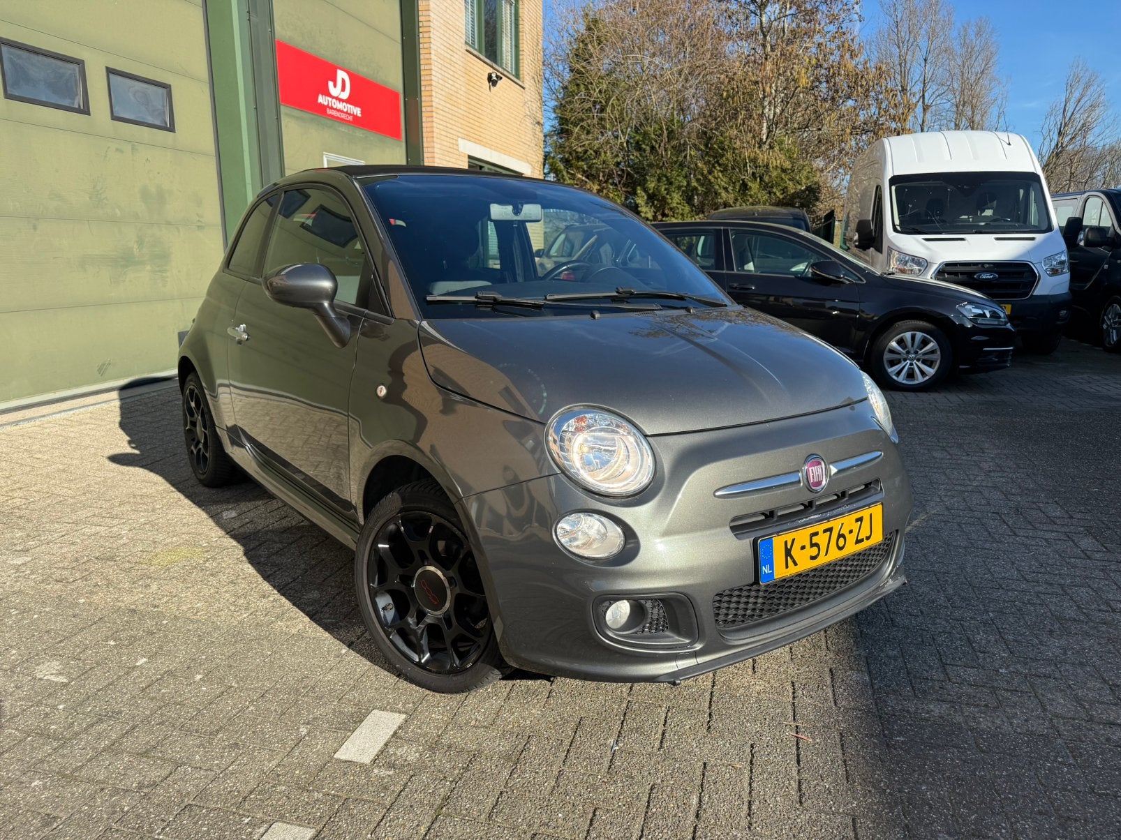 Fiat 500 1.2 C 2014 Grijs cabrio, Auto's, Voorwielaandrijving, Stof, 4 cilinders, Bedrijf
