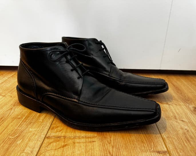 Nette zwarte herenschoenen, maat 41 - ROKA Collezione, Ophalen, Zwart, Gedragen, Veterschoenen