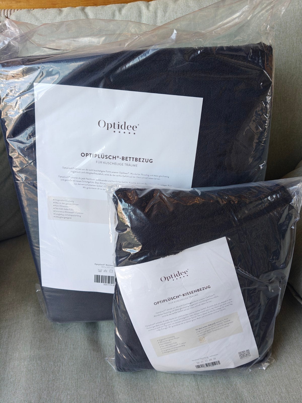 Optipluche dekbedovertrek van Optidee 1-persoons, Huis en Inrichting, Slaapkamer | Beddengoed, Eenpersoons, Zwart, Dekbedovertrek