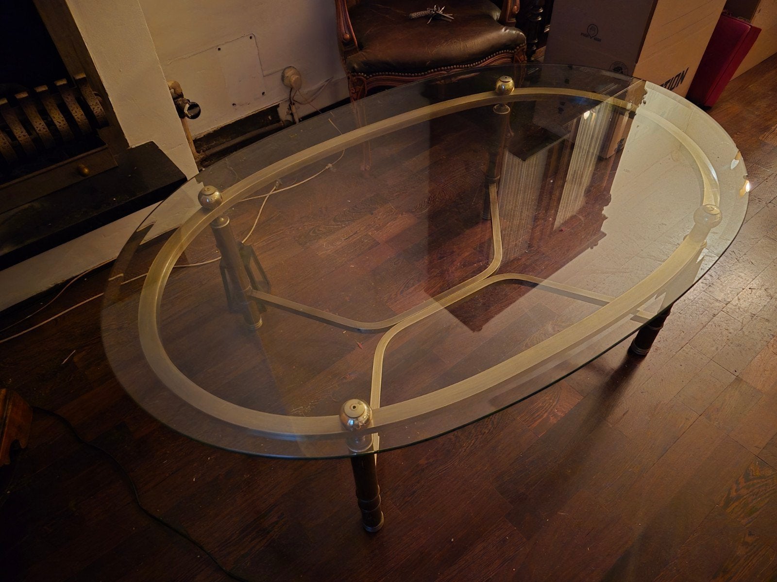 Vintage Hollywood Regency Salontafel, Ophalen, Gebruikt, 100 tot 150 cm, 50 tot 100 cm