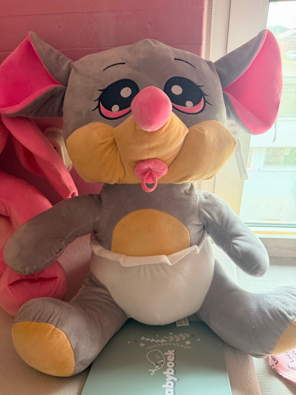 Grote knuffelmuis met speen - Gamble Pleasure, Muis, Overige merken, Overige karakters, Grijs