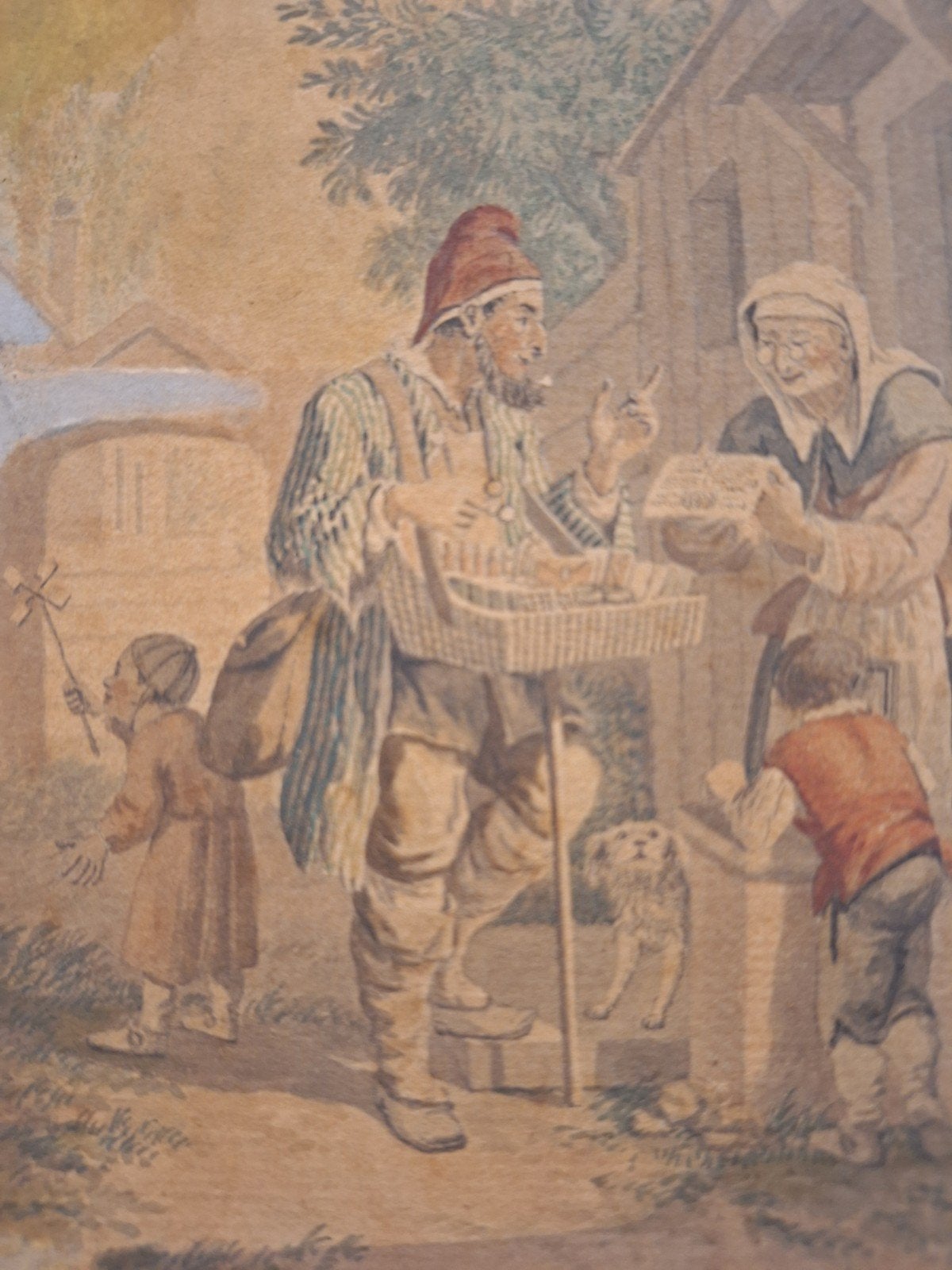Antieke aquarel van Tartman, gedateerd 1757, Ophalen of Verzenden