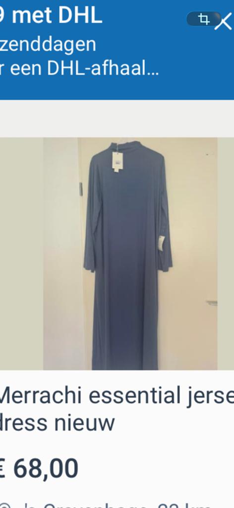 Gezocht Merrachi Dusty Indigo essential dress jersey., Ophalen of Verzenden, Zo goed als nieuw, Maat 34 (XS) of kleiner, Overige typen