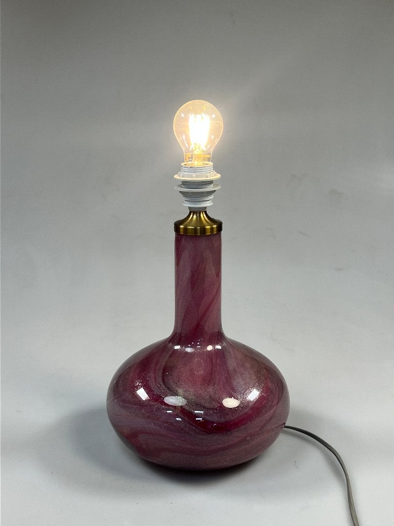 Vintage Deense tafellamp, Paars Glas, Holmegaard Troll 2, Huis en Inrichting, Overige typen, Gebruikt, Overige merken, Holmegaard