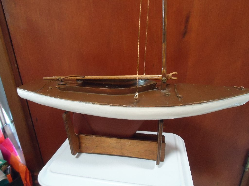 Prachtig Vintage Model zeilboot, Verzenden, Gebruikt, Zeilboot, Schaalmodel