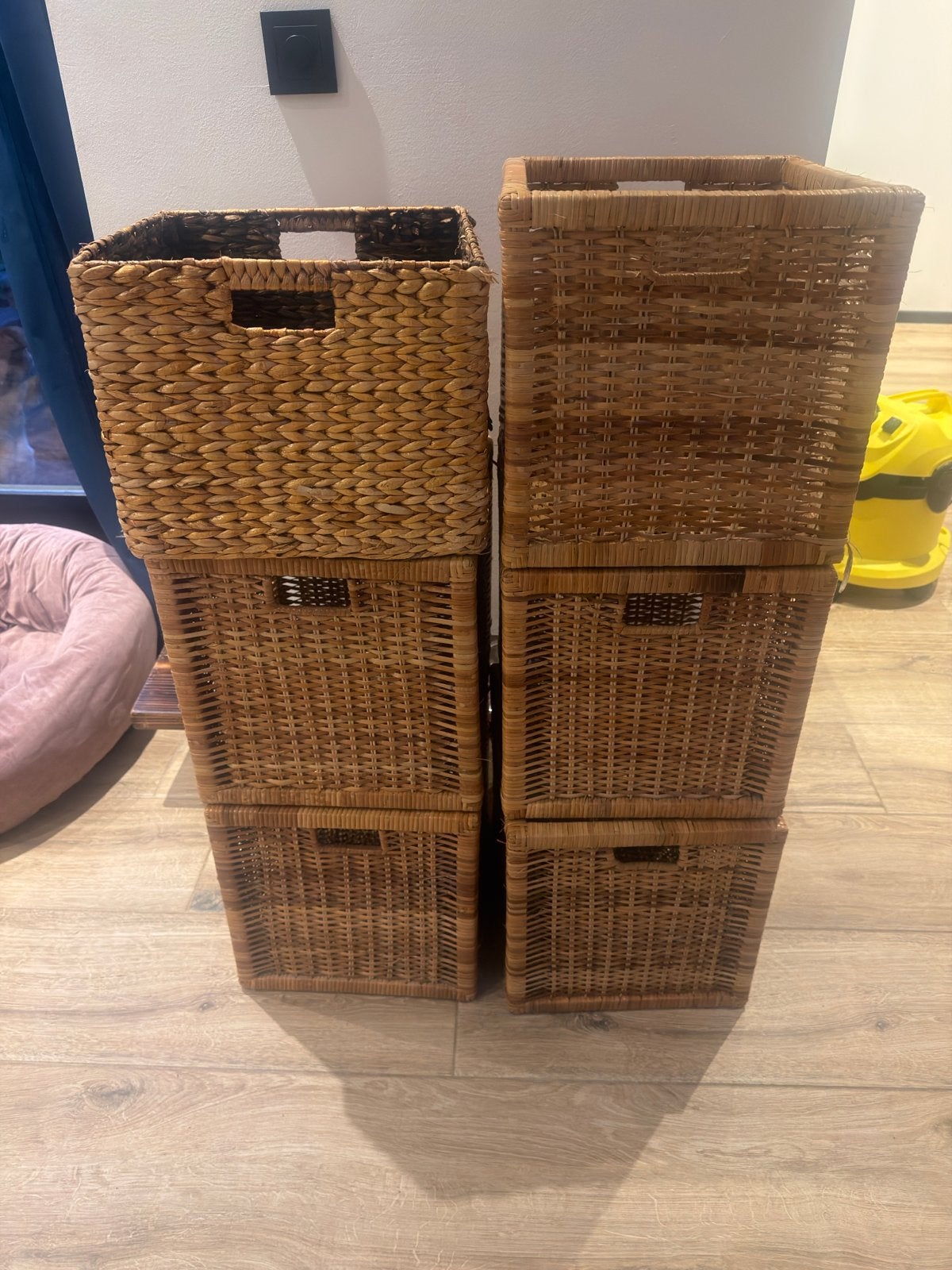 Rieten manden van IKEA - Set van 6, Ophalen, Gebruikt, Gevlochten, Mand
