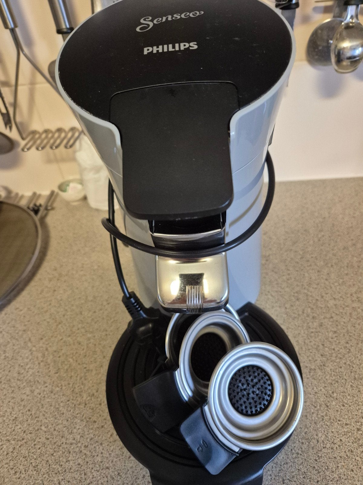 Senseo koffie ( pads) apparaat , grijs/blauw, Ophalen of Verzenden, Zo goed als nieuw, Koffiemachine
