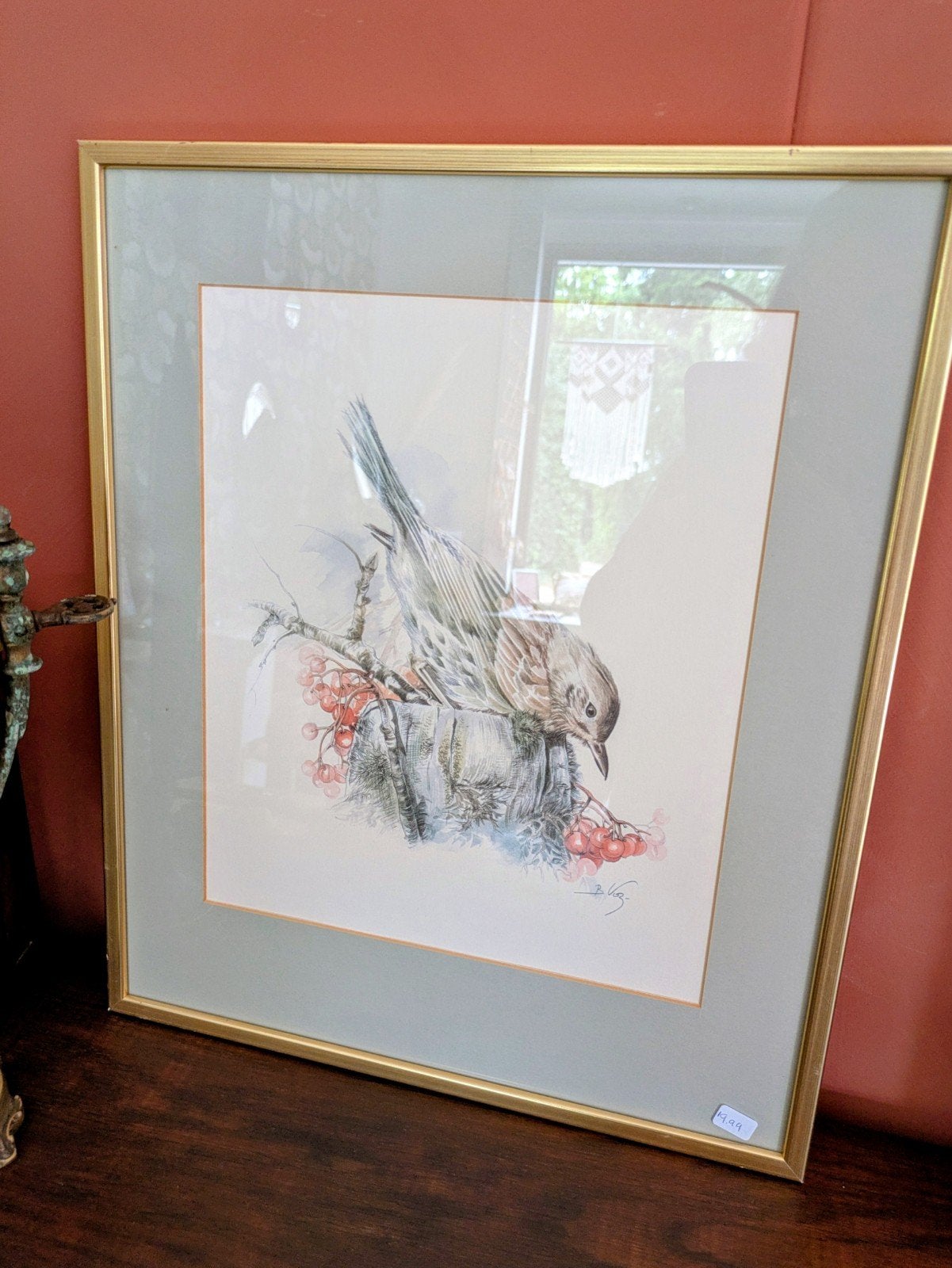 Vintage Schilderij Vogel, Ophalen of Verzenden, Zo goed als nieuw, X, X