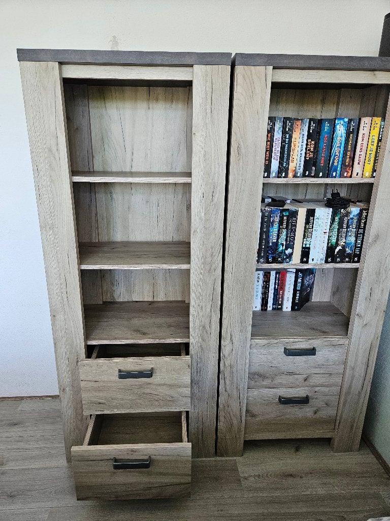 Set van 2 boekenkasten SATRIANI, Ophalen, Overige materialen, Industrieel, landelijk, modern, 50 tot 100 cm