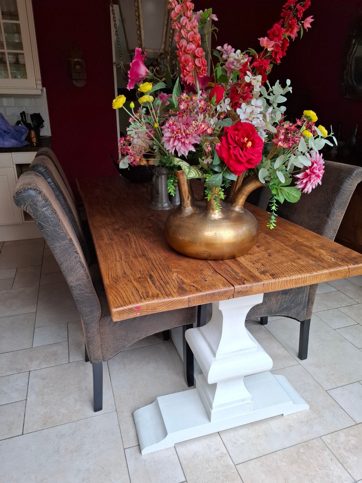 Kasteeltafel, volledig van eiken, Huis en Inrichting, Ophalen, Zo goed als nieuw