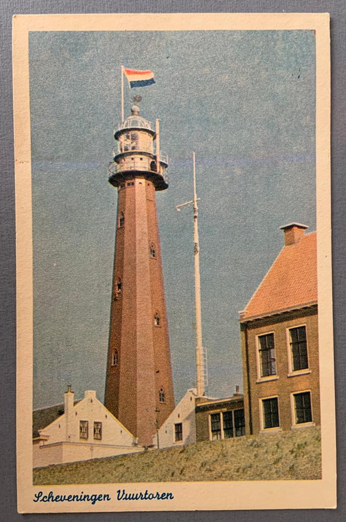 Scheveningen Vuurtoren, Verzamelen, Ansichtkaarten | Nederland, Verzenden, 1940 tot 1960, Ongelopen, Zuid-Holland