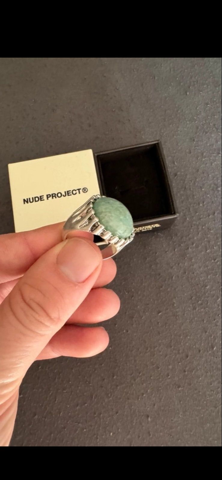 Nude Project Ring met turqoise steen, Sieraden, Tassen en Uiterlijk, Ringen, 18 tot 19, Ophalen of Verzenden, Zo goed als nieuw