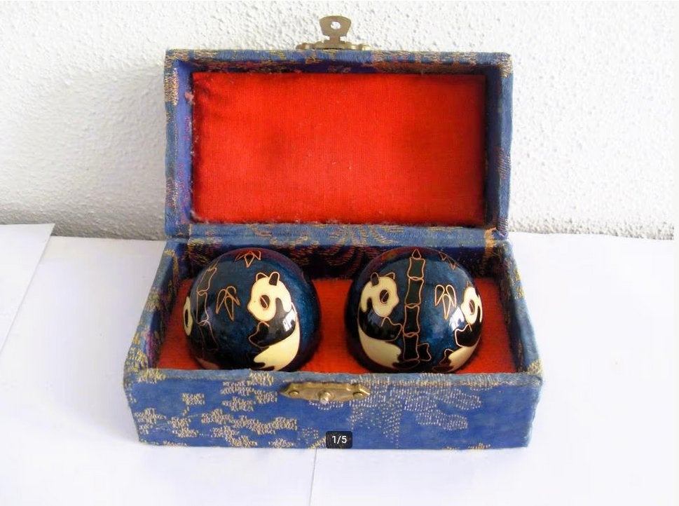 Meridiaankogels blauw / ying yang ballen / bollen panda, Ophalen of Verzenden, Zo goed als nieuw, Overige typen