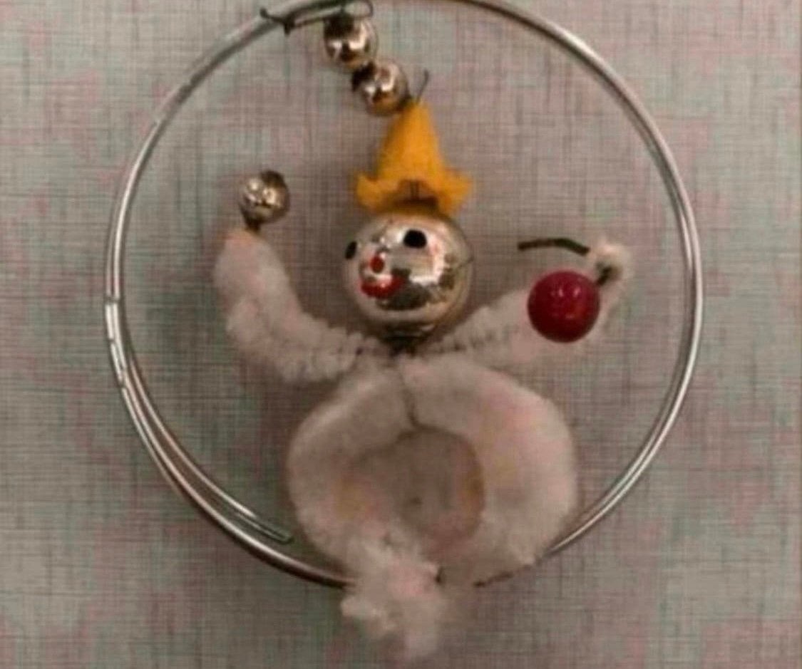 Kerstbal mooie antieke gablonzer clown kerstbal, Diversen, Ophalen of Verzenden