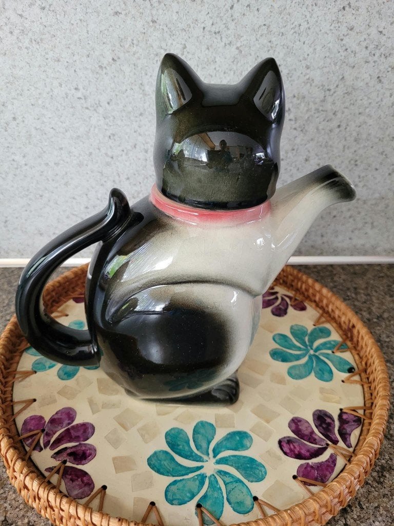 Theepot in de vorm van een poes, Cortendorf, Antiek en Kunst, Ophalen