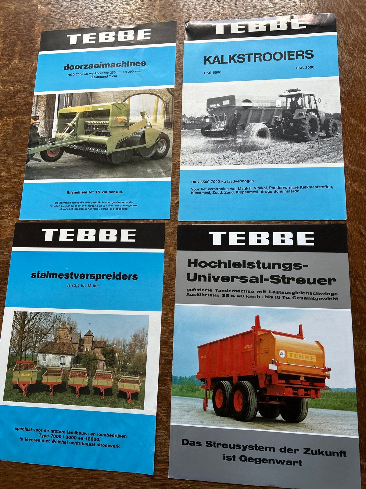 4 folders Tebbe Landbouwmachines, Ophalen of Verzenden, Zo goed als nieuw