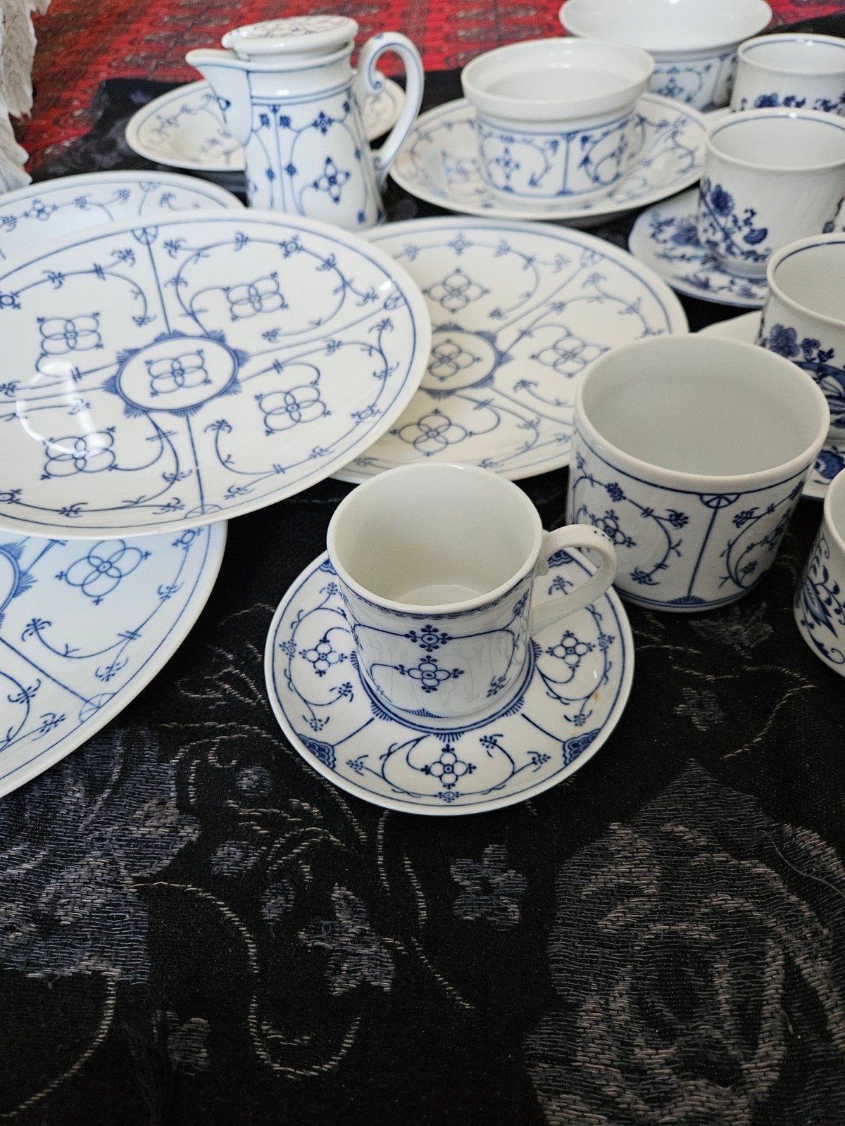 Vintage Boheems Blauw Servies - Made in Czechoslovakia, Antiek en Kunst, Ophalen