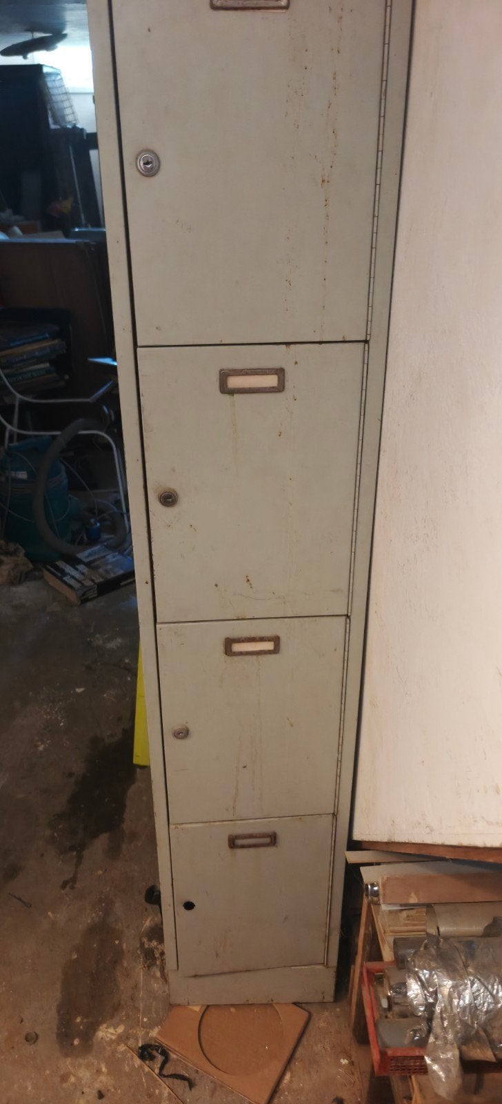 Vintage metal locker kastje 193x50 cm, Huis en Inrichting, Kasten | Lockerkasten, Ophalen, Gebruikt, Vintage, Industrieel, Retro