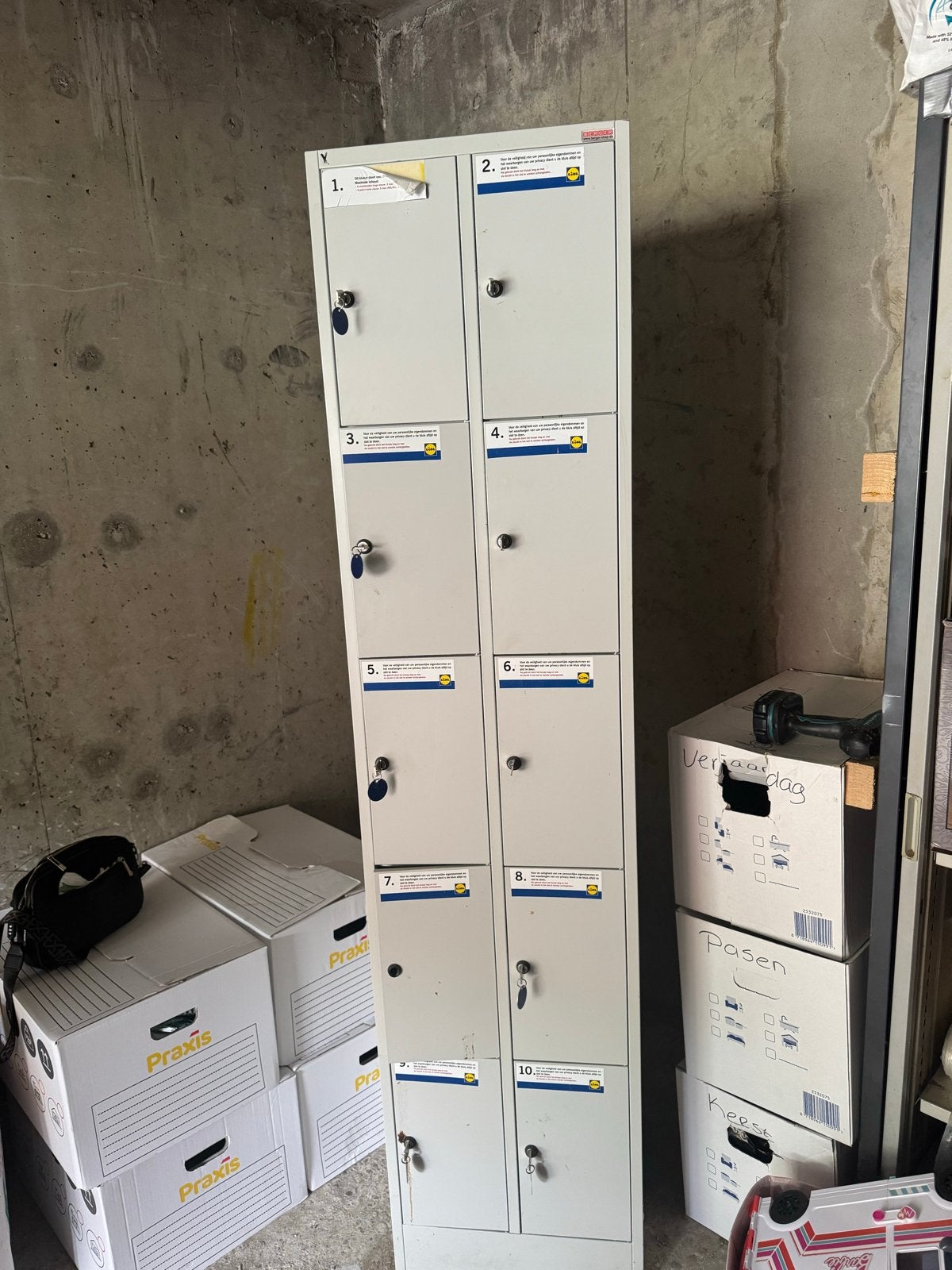 Metalen locker met 10 vakken - Ideaal voor opslag, Ophalen, Gebruikt