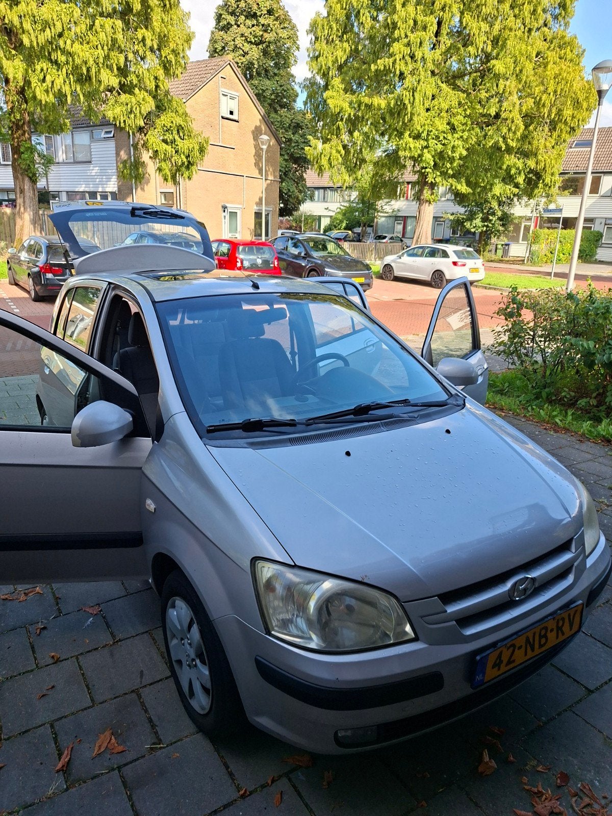 Hyundai Getz 1.3 5DRS 2003 Grijs, Auto's, Voorwielaandrijving, 40 €/maand, 4 cilinders, Origineel Nederlands