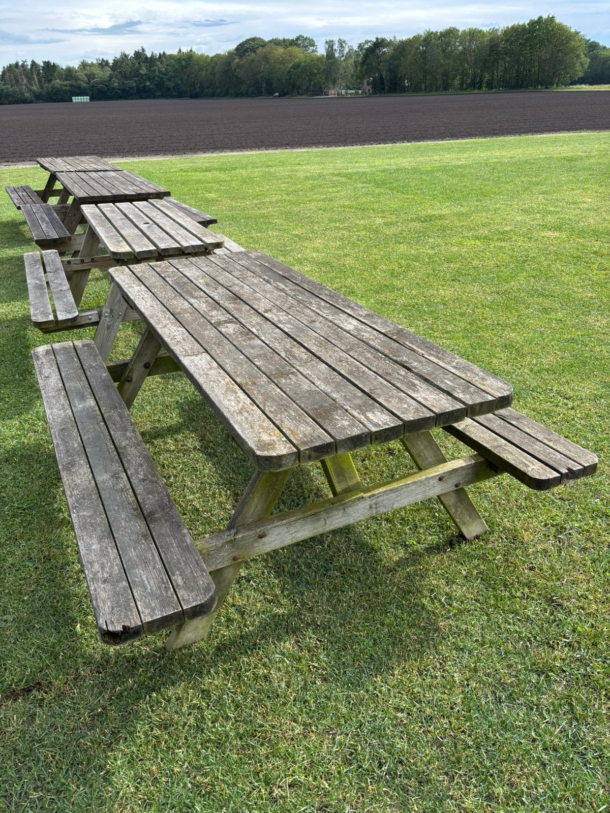 Gebruikte picknick banken . Picknickentafels, Tuin en Terras, Ophalen, Zo goed als nieuw, Rechthoekig, Hout