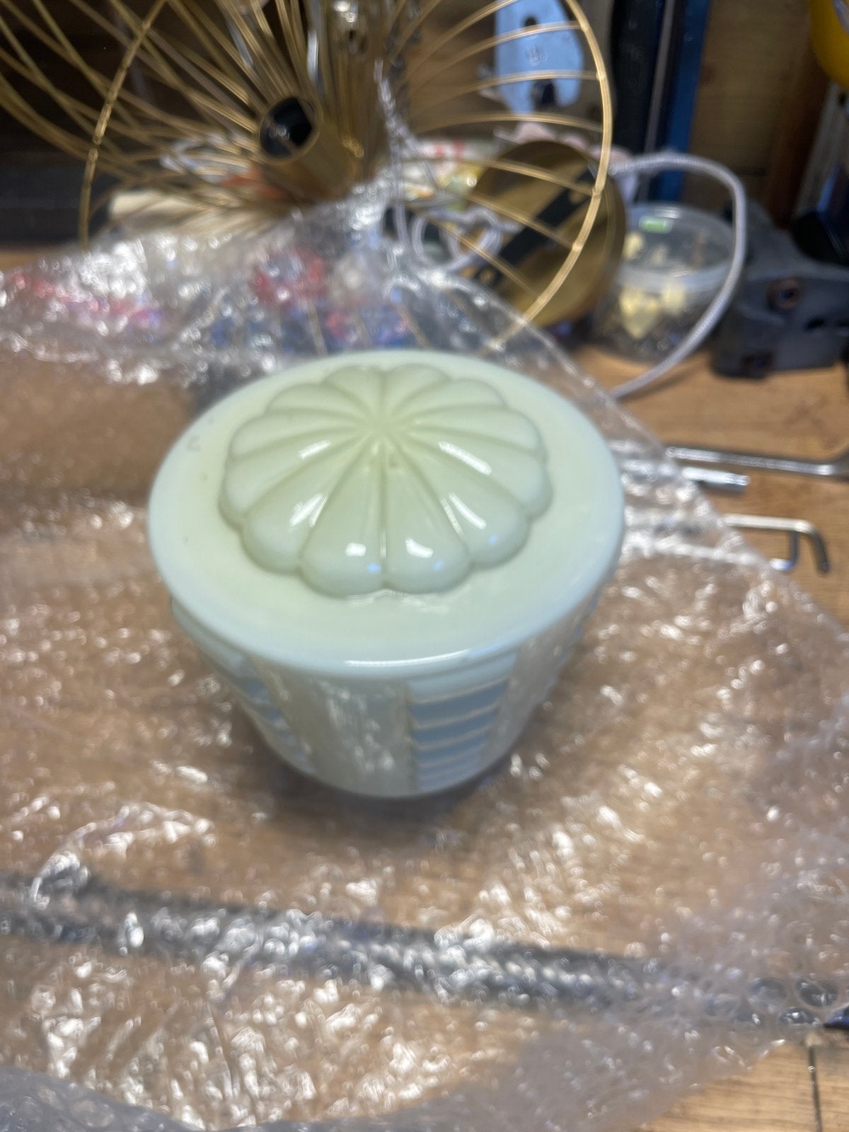 Vintage opaline glazen lampenkap - Art Deco stijl, Ophalen of Verzenden