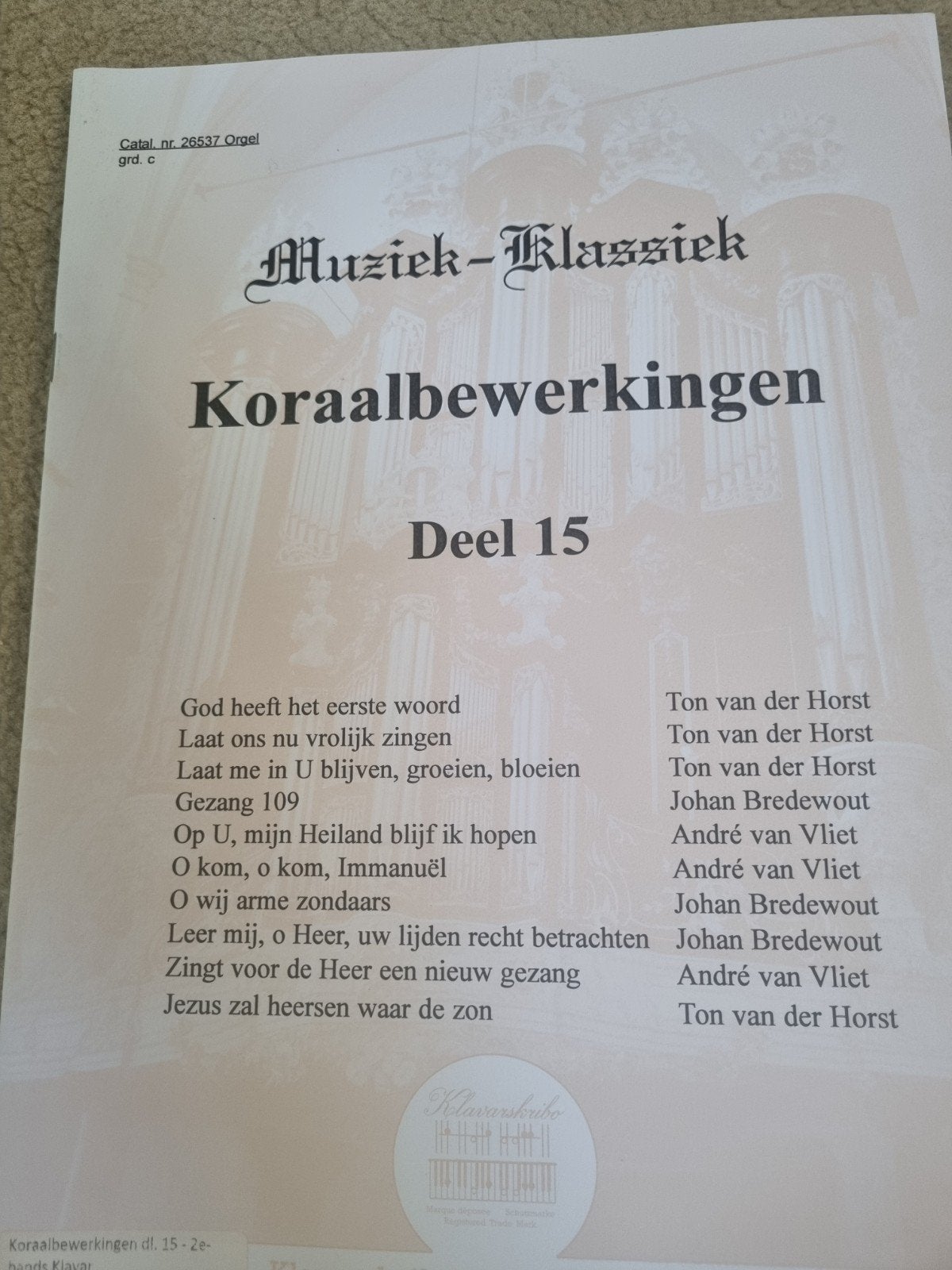 klavarskribo, koraalbew van div. organisten, Ophalen of Verzenden, Artiest of Componist, Religie en Gospel