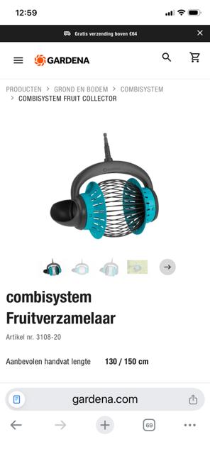 Gardena Fruitverzamelaar met steel (NIEUW), Ophalen, Nieuw, Overige soorten, Gardena