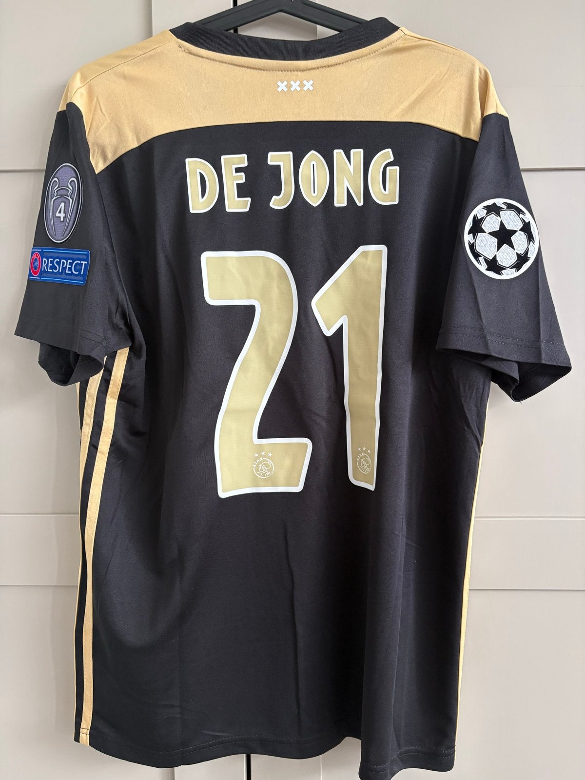 Ajax uitshirt 2018/2019 Frenkie De Jong 21 Champions League, Sport en Fitness, Maat L, Ophalen of Verzenden, Nieuw, Shirt